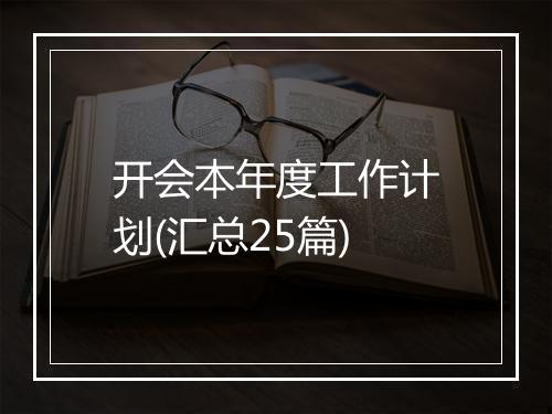 开会本年度工作计划(汇总25篇)