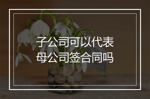 子公司可以代表母公司签合同吗