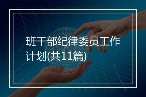 班干部纪律委员工作计划(共11篇)