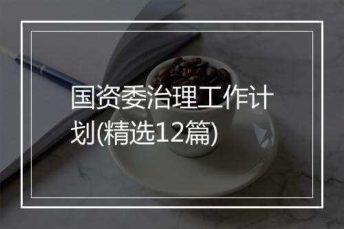 国资委治理工作计划(精选12篇)