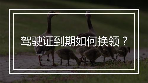 驾驶证到期如何换领？