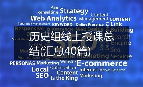 历史组线上授课总结(汇总40篇)