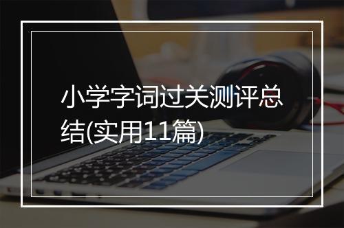 小学字词过关测评总结(实用11篇)