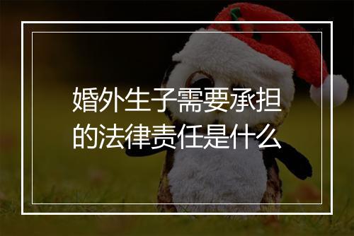 婚外生子需要承担的法律责任是什么