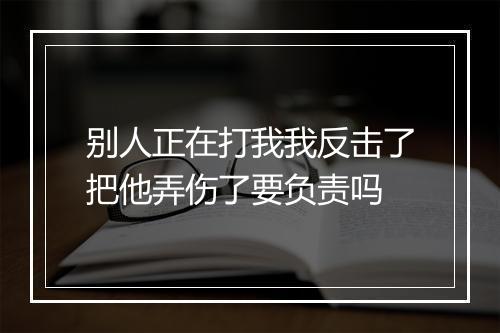 别人正在打我我反击了把他弄伤了要负责吗