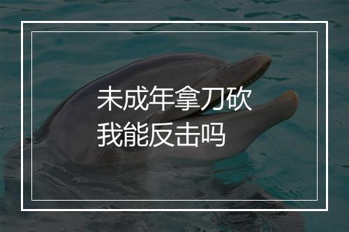 未成年拿刀砍我能反击吗