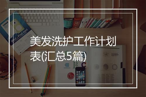 美发洗护工作计划表(汇总5篇)