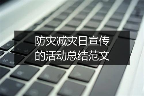 防灾减灾日宣传的活动总结范文