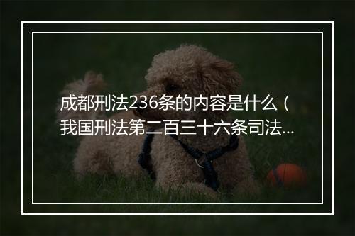 成都刑法236条的内容是什么（我国刑法第二百三十六条司法解释）
