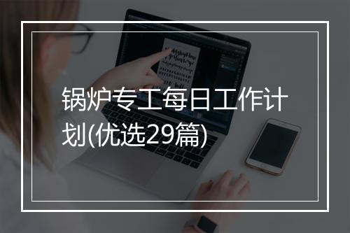 锅炉专工每日工作计划(优选29篇)