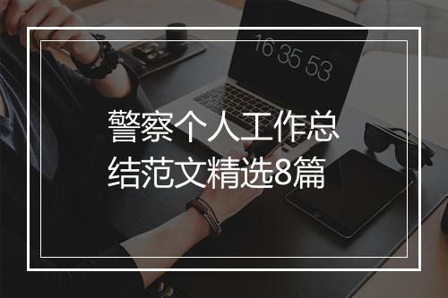 警察个人工作总结范文精选8篇