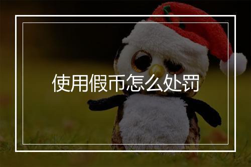 使用假币怎么处罚