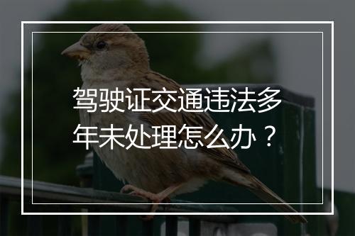 驾驶证交通违法多年未处理怎么办？