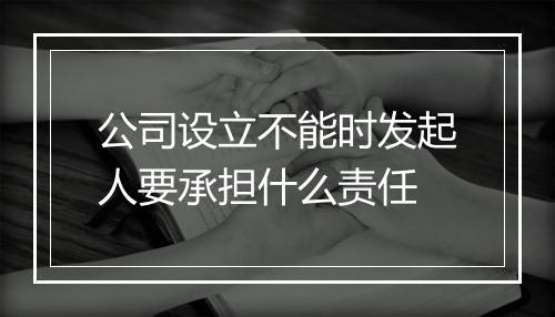公司设立不能时发起人要承担什么责任
