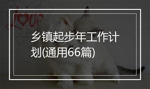 乡镇起步年工作计划(通用66篇)