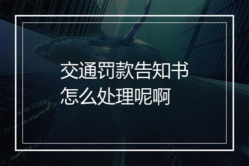 交通罚款告知书怎么处理呢啊