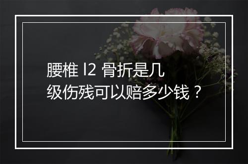 腰椎 l2 骨折是几级伤残可以赔多少钱？