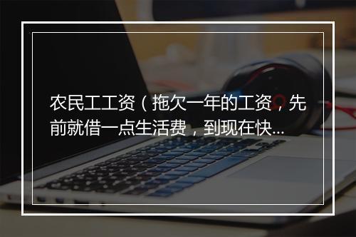 农民工工资（拖欠一年的工资，先前就借一点生活费，到现在快过年了也想借一点）