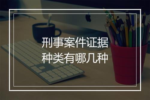 刑事案件证据种类有哪几种