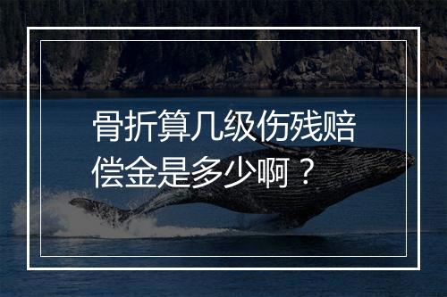 骨折算几级伤残赔偿金是多少啊？