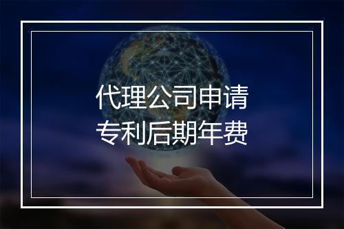 代理公司申请专利后期年费