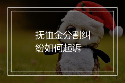 抚恤金分割纠纷如何起诉