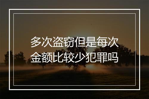 多次盗窃但是每次金额比较少犯罪吗