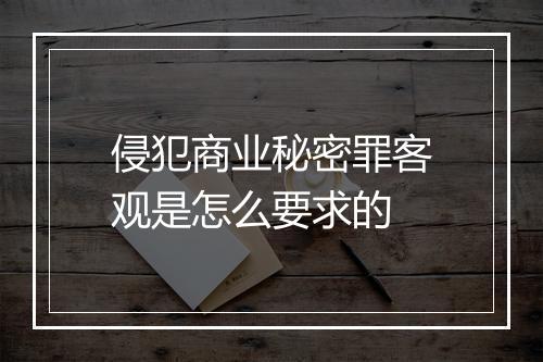 侵犯商业秘密罪客观是怎么要求的