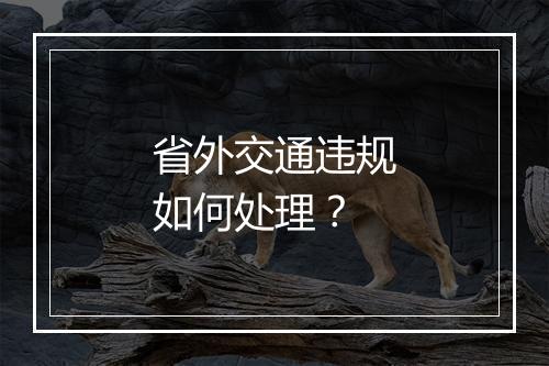 省外交通违规如何处理？