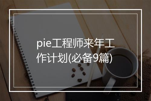 pie工程师来年工作计划(必备9篇)