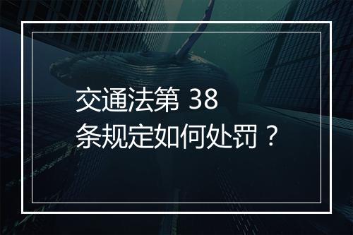 交通法第 38 条规定如何处罚？