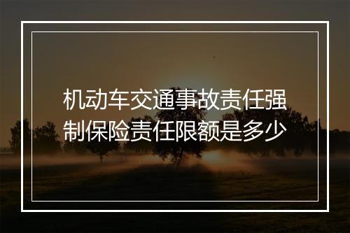 机动车交通事故责任强制保险责任限额是多少