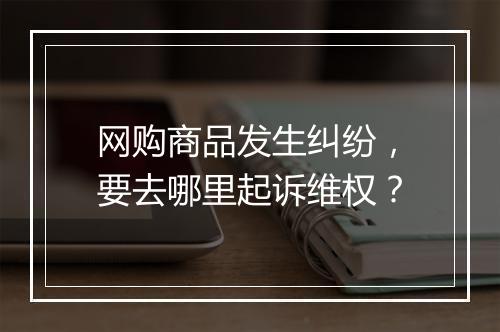 网购商品发生纠纷，要去哪里起诉维权？