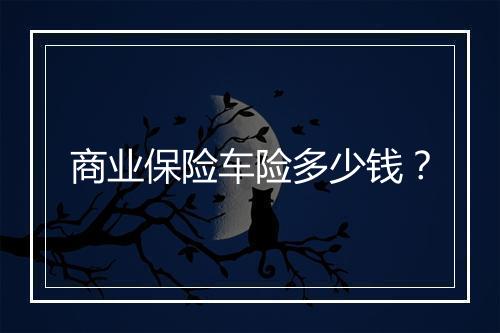商业保险车险多少钱？