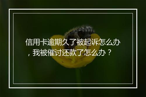 信用卡逾期久了被起诉怎么办，我被催讨还款了怎么办？