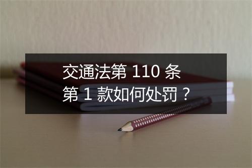 交通法第 110 条第 1 款如何处罚？