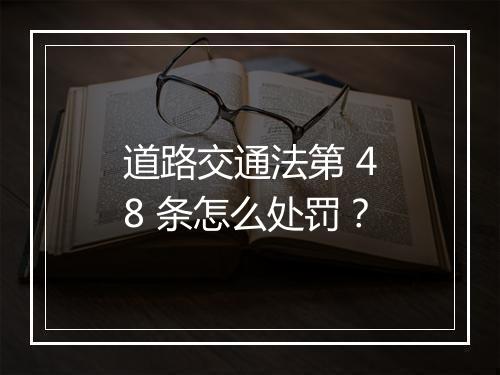 道路交通法第 48 条怎么处罚？