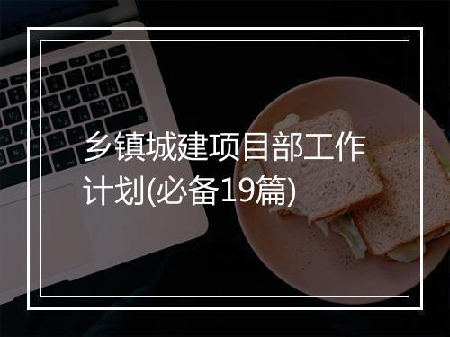 乡镇城建项目部工作计划(必备19篇)