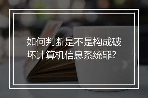如何判断是不是构成破坏计算机信息系统罪?