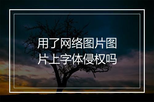 用了网络图片图片上字体侵权吗