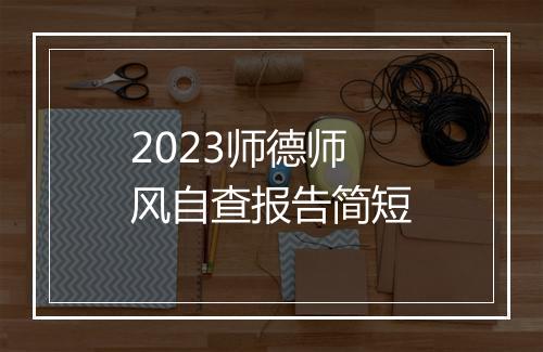 2023师德师风自查报告简短