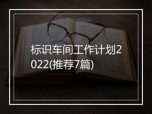 标识车间工作计划2022(推荐7篇)