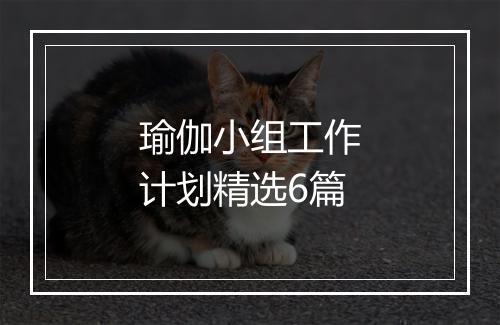 瑜伽小组工作计划精选6篇
