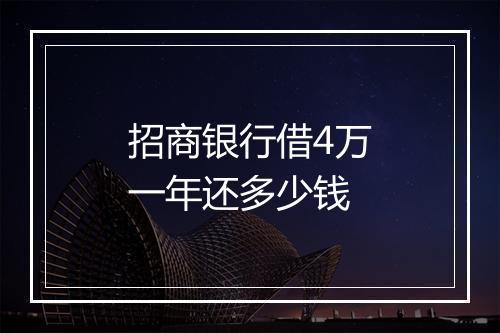 招商银行借4万一年还多少钱