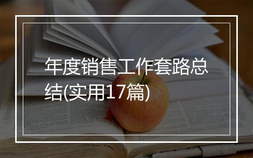 年度销售工作套路总结(实用17篇)