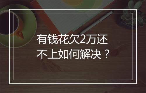 有钱花欠2万还不上如何解决？