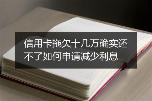 信用卡拖欠十几万确实还不了如何申请减少利息