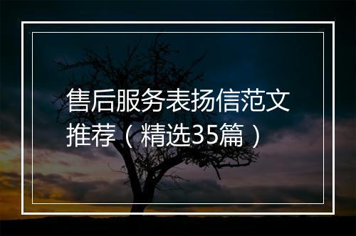 售后服务表扬信范文推荐（精选35篇）