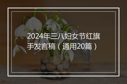 2024年三八妇女节红旗手发言稿（通用20篇）