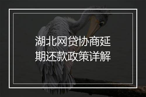 湖北网贷协商延期还款政策详解